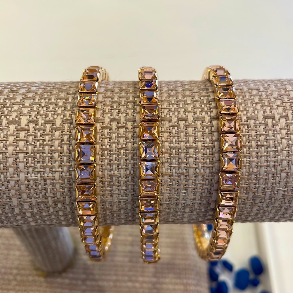 Swarovski NWOT tennis stretch bracelets-3 Light Peach..dust bag included